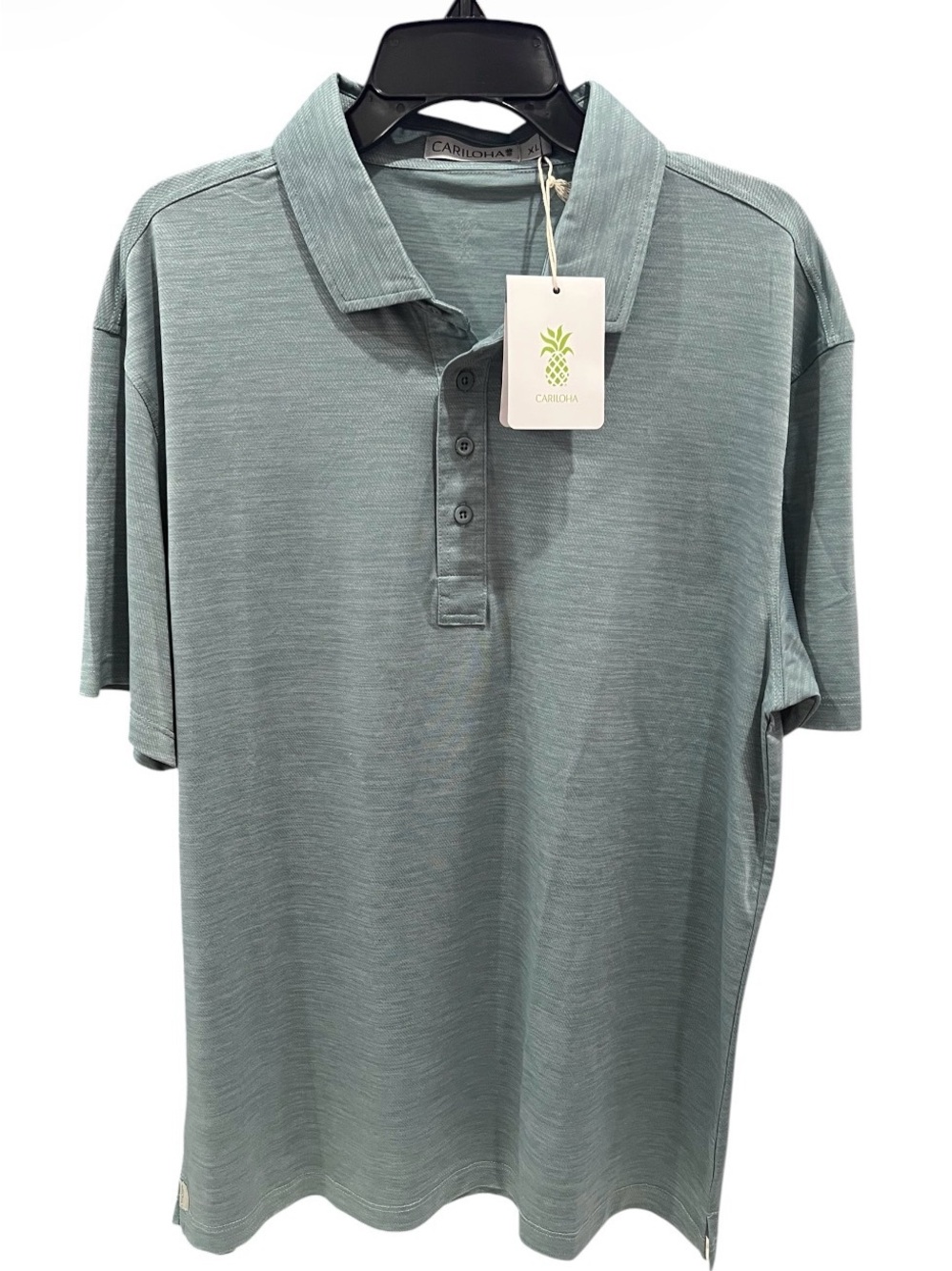 Cariloha Men’s Performance Jacquard Viscose Bamboo Polo Sage Size XL NWT
